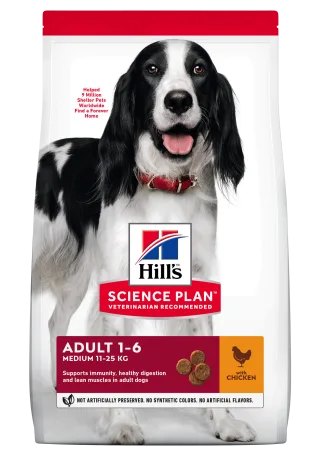 Hrana uscata caini, Hill's Science Plan Canine Adult Medium Chicken, 14 kg