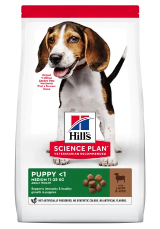 Hrana uscata caini, Hill's Science Plan Canine Puppy Medium Lamb and Rice, 14 kg