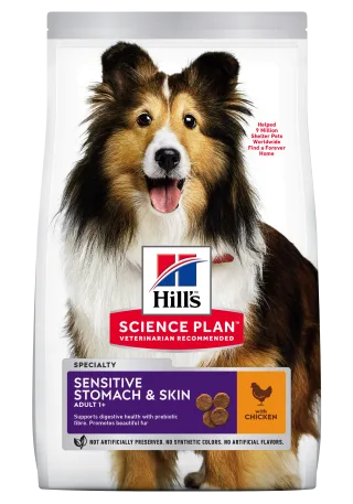 Hrana uscata caini, Hill's Science Plan Canine Adult Skin and Stomach Chicken, 14 kg