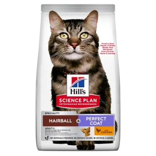 Hrana uscata pisici, Hill's Science Plan Feline Hairball and Perfect Coat, Chicken, 7 kg