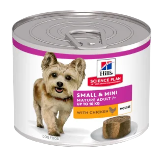 Hrana umeda caini, Hill's Science Plan Canine Mature Small & Mini Mousse Chicken, 200 g