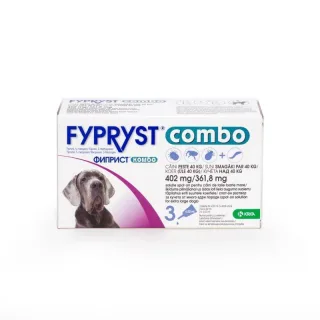 Fypryst Combo Dog XL 402 mg, pipete antiparazitare caini talie foarte mare (40 - 60 kg), 3 buc
