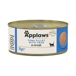 Applaws Chicken Tuna Fillet with Crab, conserva, 70 g
