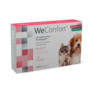 WEPHARM WeConfort, supliment sistem nervos & calmante câini, capsule WEPHARM WeConfort, XS-XL, supliment sistem nervos & calmante câini și pisici, flacon, 30 capsule