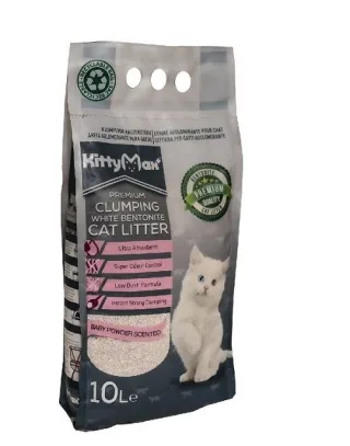 Asternut Igienic Premium KittyMax Baby Powder pentru Pisici, 10 L