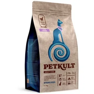 Hrana Uscata Petkult Adult Care Sterilized Pisici, Continut Ridicat de Rata, 2 kg