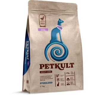 Hrana Uscata Petkult Adult Care Sterilized Pisici, Continut Ridicat de Rata, 7 kg