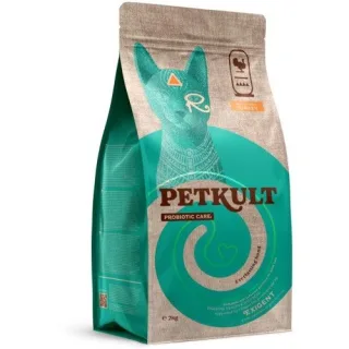 Hrana Uscata Petkult Probiotic Care Exigent Fresh Pisici, Curcan, 2 kg