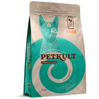 Hrana Uscata Petkult Probiotic Care Exigent Fresh Pisici, Curcan, 7 kg