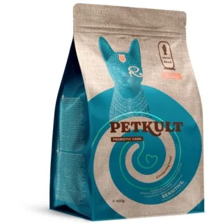 Hrana Uscata Petkult Probiotic Care Sensitive Pisici, Somon, 400 g