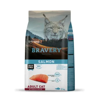 Hrana Uscata Pisici, Bravery Adult Cat Sterilised, Somon, 2 kg