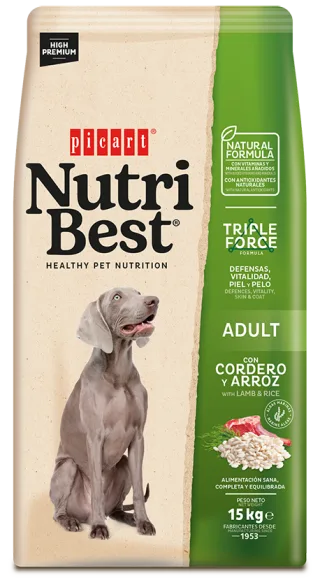 Hrana Uscata Caini Premium, NutriBest Adult Dog, Miel si Orez, 15 kg