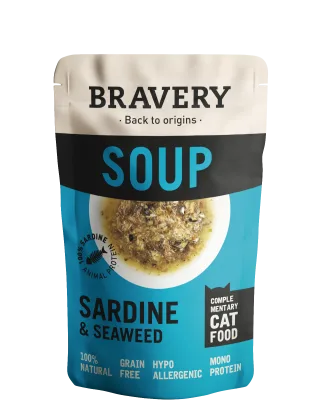 Hrana Umeda Pisici, Bravery Soups Cat, Sardine si Alge, 40 g