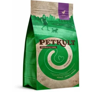 Hrana Uscata Caini, Petkult Probiotic Care Adult, Talie Mica, Rata, 2 kg