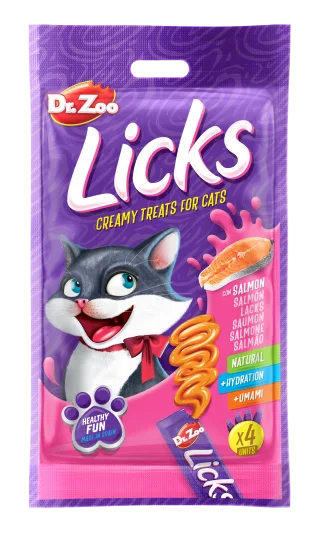 Dr Zoo Licks, recompense pisici, Somon, 4x15 g