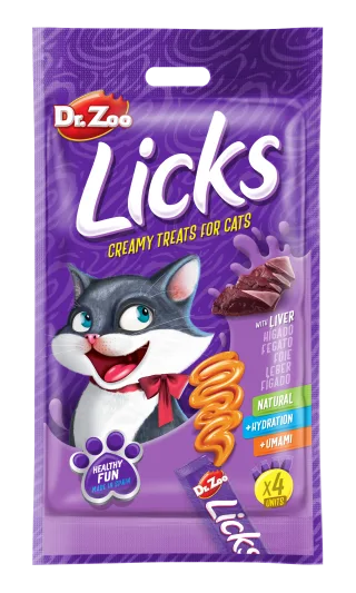Dr Zoo Licks, recompense pisici, Ficat, 4x15 g