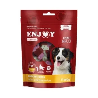 Recompense pentru caini Enjoy Carnivore Biscuit Bites cu pui, 300 g