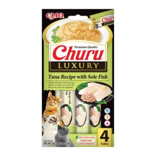 Churu Luxury, Recompensa Cremoasa Pisici, Ton si Limba de Mare, 14 g x 4 buc