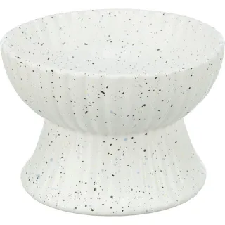 Trixie, castron ceramic ridicat ergonomic, alb, 0.34 L/ 14 cm