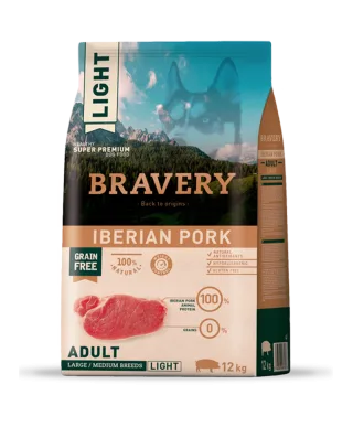 Hrana Uscata Caini, Bravery Dog, Large-Medium Adult, Porc Iberic, 12 kg