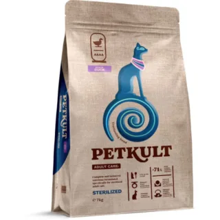 PETKULT Adult Care Sterilised, Rață, hrană uscată pisici sterilizate, 7kg
