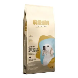 Hrana Uscata Caini, Remi Premium Junior Medium-Large Breed cu Pui si Curcan, 12.5 kg