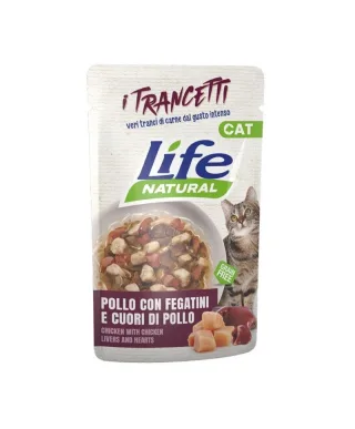 Hrana Umeda Pisici, Life Natural Adult, Pui cu Ficat si Inimi Bucati, 55 g