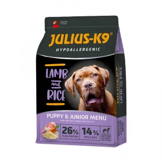 Hrana uscata premium hipoalergenica caini, Julius K9 Puppy, Miel & Orez, 12 kg