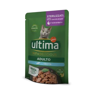 Hrana umeda pisici, Ultima Cat, Adult Sterilizat Fit & Delicious Pastrav, 85 g
