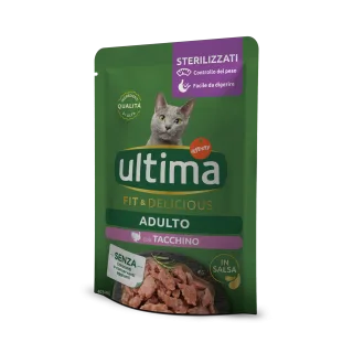 Hrana umeda pisici, Ultima Cat, Adult Sterilizat Fit & Delicious Curcan, 85 g