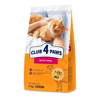 Hrana uscata premium pisici, Club 4 Paws Adult, Vita, 2 kg
