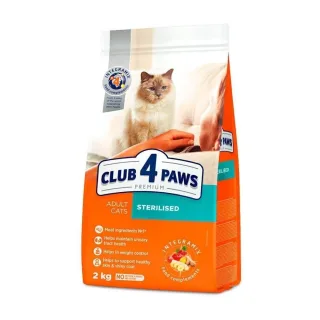 Hrana uscata premium pisici, Club 4 Paws Sterilised, Pui, 2 kg