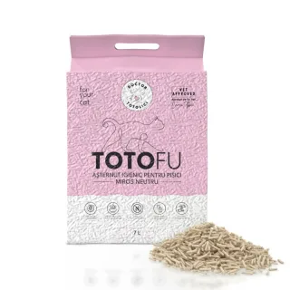 Asternut igienic pentru litiera TOTOFU natural, pe baza de plante, ultra-absorbant, fara miros, 7 L