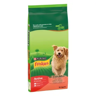 FRISKIES Active, XS-XL, Vită, hrană uscată câini, 15kg