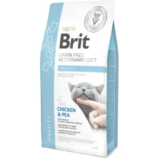 BRIT VD Obesity, Pui, dietă veterinară, hrană uscată fără cereale pisici, obezitate, 5kg