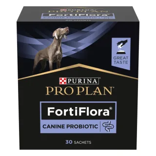PURINA Pro Plan Veterinary Diets FortiFlora, XS-XL, supliment sistem digestiv & probiotice câini, plic, 1g x 30buc pudră