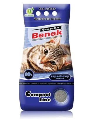 Benek Super Compact Fragrance Asternut bentonita pentru litiera, cu efect de calmare 10 L