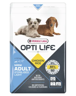VERSELE-LAGA Opti Life Adult Light Mini hrana uscata pentru caini supraponderali/obezi de talie mica 7,5 kg