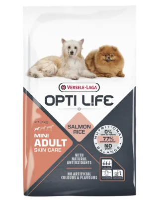 VERSELE-LAGA Opti Life Adult Skin Care Mini hrana uscata caini adulti talie mica, cu probleme ale pielii 7,5 kg