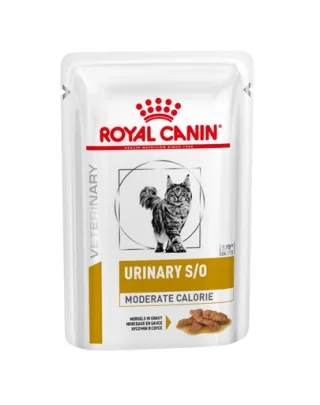 ROYAL CANIN Veterinary Diet Feline Urinary S/O Moderate Calorie 12 x 85 gr hrana umeda dietetica cu calorii reduse pentru pisicile cu afectiuni ale tractului urinar inferior