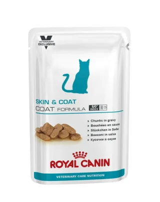 ROYAL CANIN Cat Skin&amp;Coat 12 x 85 gr hrana umeda dietetica pentru pisici adulte cu piele sensibila