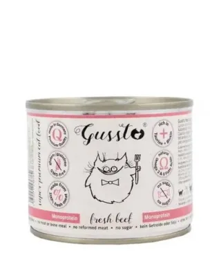 GUSSTO Cat Fresh Beef CARNE PROASPĂTĂ DE VITĂ 200 g