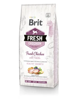 BRIT Fresh Puppy Hrana uscat catei, cu pui si cartofi 2,5 kg