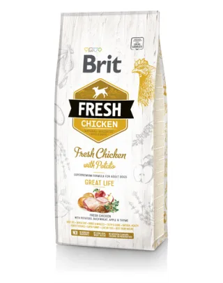 BRIT Fresh Adult Hrană uscată cu pui și cartofi 2,5 kg