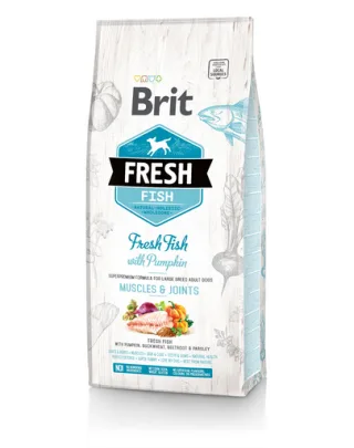 BRIT Fresh Adult Large Hrana uscata caini cu peste si dovleac 2,5 kg