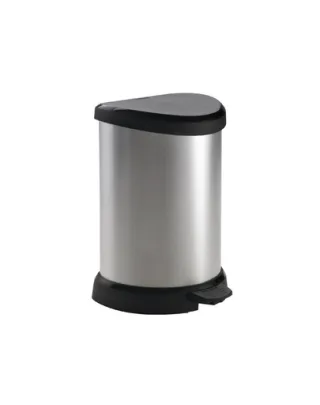 CURVER Cos de gunoi 15 L negru/argintiu metalizat