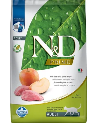 FARMINA N&amp;D Boar &amp; Apple Adult Cat Hrana uscata pentru pisci adulte, cu mar si mistret 5 kg