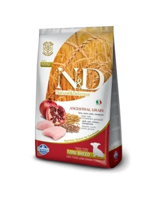 FARMINA N&amp;D Mini Puppy Low Grain Chicken&amp;Pomegranate hrana uscata caini juniori talie mica, pui si rodie 7 kg
