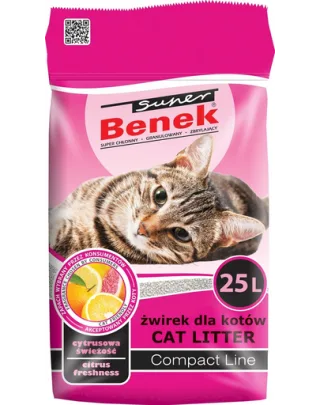 BENEK Super Compact Citrus Freshness nisip pentru litiera 25 L