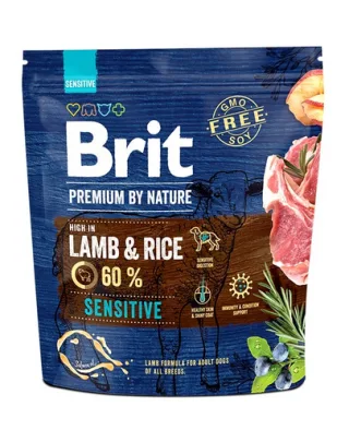 BRIT Premium By Nature Sensitive Lamb hrana uscata caini adulti cu tract digestiv sensibil, cu miel 1 kg